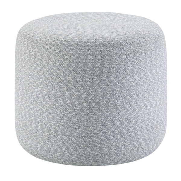 HomeRoots 20" Blue Cotton Round Pouf Ottoman - Versatile, Soft, and Stylish Seating for Any Room Decor 638529
