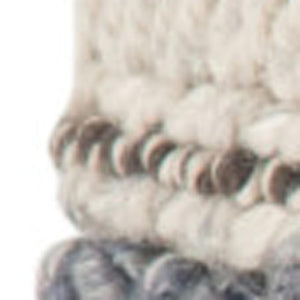 HomeRoots 18" Chic Blue Wool Pouf Ottoman - Versatile Footrest, Extra Seating, or Accent Table for Any Room 638533