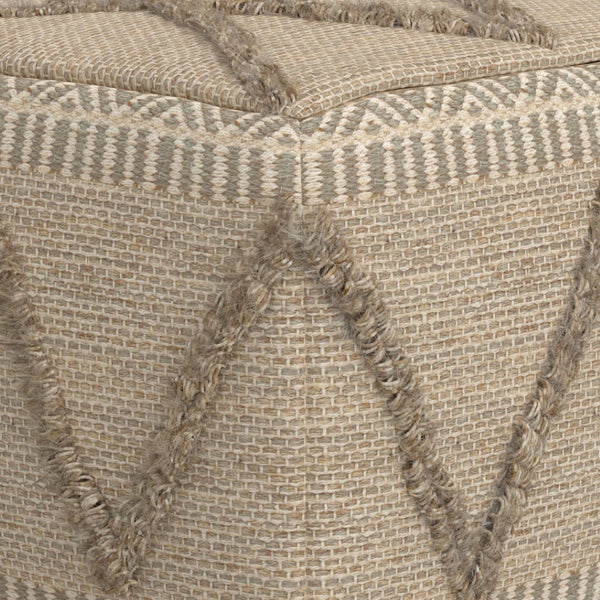 HomeRoots 18" Brown Wool Pouf Ottoman - Versatile, Cozy Accent for Living Rooms, Bedrooms, and Reading Nooks 638534
