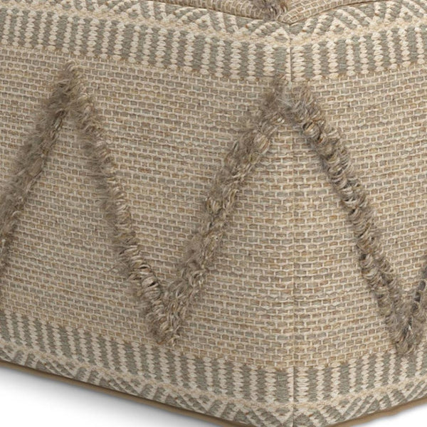 HomeRoots 18" Brown Wool Pouf Ottoman - Versatile, Cozy Accent for Living Rooms, Bedrooms, and Reading Nooks 638534