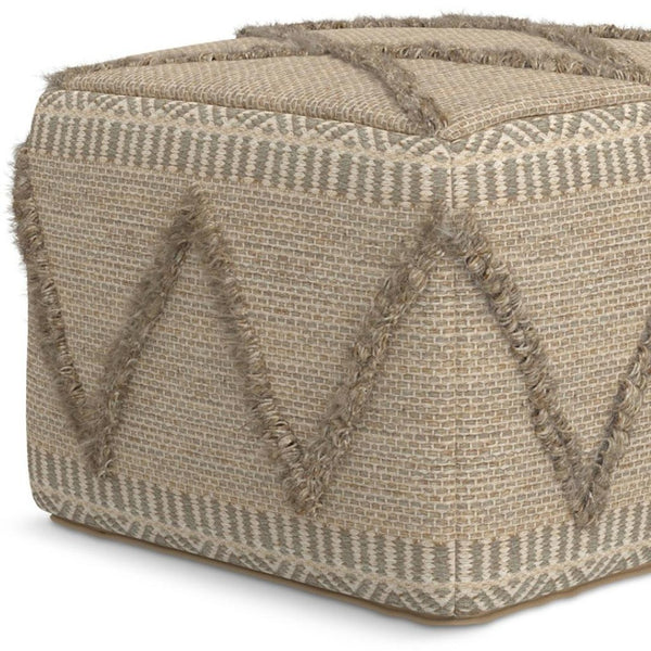 HomeRoots 18" Brown Wool Pouf Ottoman - Versatile, Cozy Accent for Living Rooms, Bedrooms, and Reading Nooks 638534