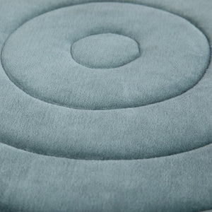 HomeRoots 20" Blue Velvet Round Pouf Ottoman - Stylish, Versatile Footrest & Extra Seat for Any Room Decor 638535