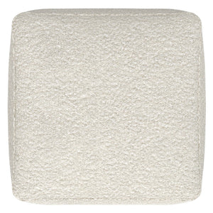 HomeRoots 24" Off White Fabric Pouf Ottoman - Stylish, Versatile Footrest & Extra Seating for Any Room Decor 638538
