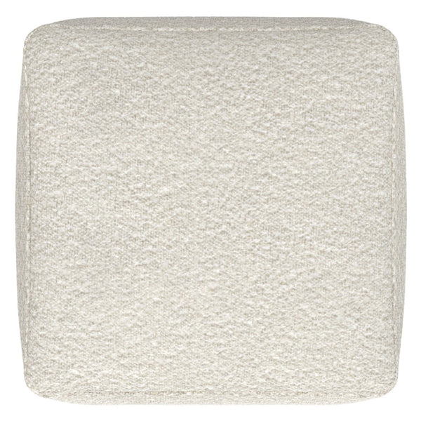HomeRoots 24" Off White Fabric Pouf Ottoman - Stylish, Versatile Footrest & Extra Seating for Any Room Decor 638538