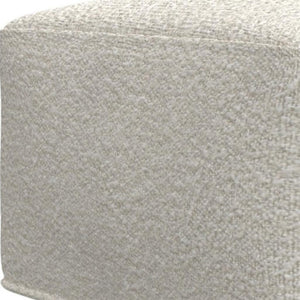 HomeRoots 24" Off White Fabric Pouf Ottoman - Stylish, Versatile Footrest & Extra Seating for Any Room Decor 638538