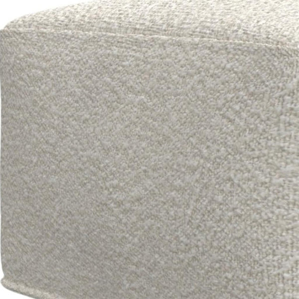 HomeRoots 24" Off White Fabric Pouf Ottoman - Stylish, Versatile Footrest & Extra Seating for Any Room Decor 638538