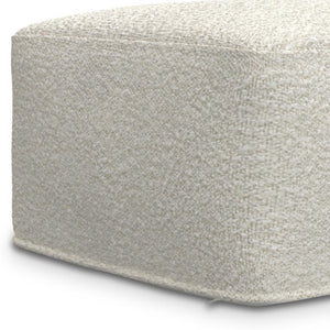 HomeRoots 24" Off White Fabric Pouf Ottoman - Stylish, Versatile Footrest & Extra Seating for Any Room Decor 638538