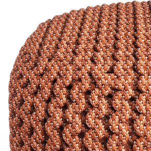 HomeRoots 18" Vibrant Orange Fabric Round Pouf Ottoman - Versatile Seating & Stylish Accent for Any Room 638544
