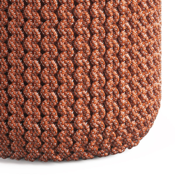 HomeRoots 18" Vibrant Orange Fabric Round Pouf Ottoman - Versatile Seating & Stylish Accent for Any Room 638544