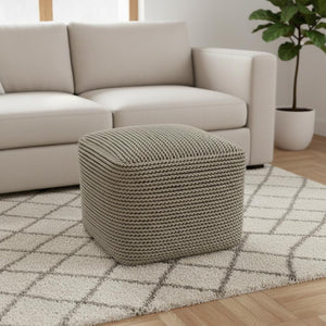 HomeRoots 18" Brown Fabric Pouf Ottoman - Versatile Accent for Comfort, Seating, and Stylish Home Décor 638545