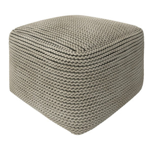 HomeRoots 18" Brown Fabric Pouf Ottoman - Versatile Accent for Comfort, Seating, and Stylish Home Décor 638545
