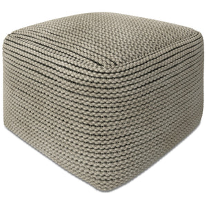 HomeRoots 18" Brown Fabric Pouf Ottoman - Versatile Accent for Comfort, Seating, and Stylish Home Décor 638545