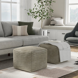 HomeRoots 18" Brown Fabric Pouf Ottoman - Versatile Accent for Comfort, Seating, and Stylish Home Décor 638545