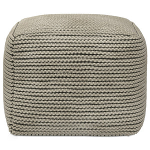 HomeRoots 18" Brown Fabric Pouf Ottoman - Versatile Accent for Comfort, Seating, and Stylish Home Décor 638545