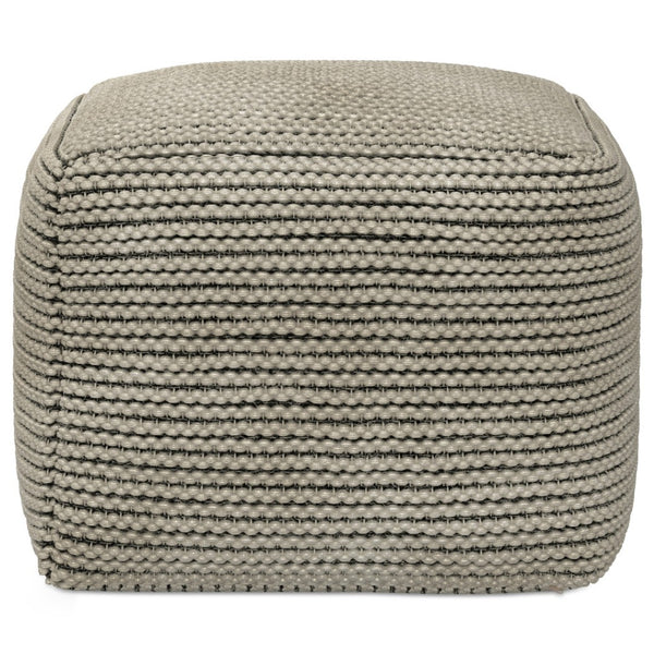 HomeRoots 18" Brown Fabric Pouf Ottoman - Versatile Accent for Comfort, Seating, and Stylish Home Décor 638545