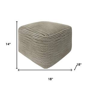 HomeRoots 18" Brown Fabric Pouf Ottoman - Versatile Accent for Comfort, Seating, and Stylish Home Décor 638545