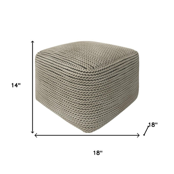 HomeRoots 18" Brown Fabric Pouf Ottoman - Versatile Accent for Comfort, Seating, and Stylish Home Décor 638545
