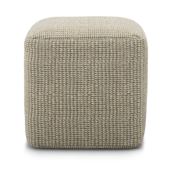 HomeRoots 18" Off White Fabric Pouf Ottoman - Versatile Seating & Stylish Accent for Any Bohemian Decor Space 638546