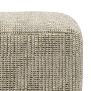 HomeRoots 18" Off White Fabric Pouf Ottoman - Versatile Seating & Stylish Accent for Any Bohemian Decor Space 638546