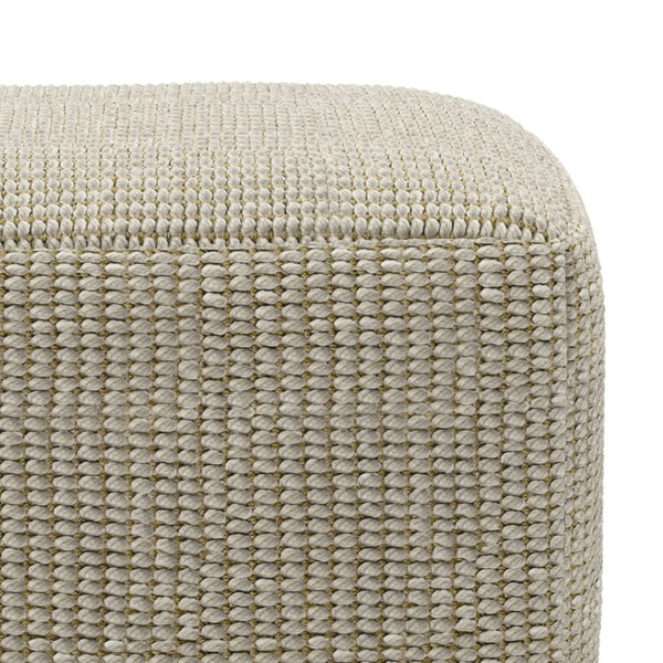 HomeRoots 18" Off White Fabric Pouf Ottoman - Versatile Seating & Stylish Accent for Any Bohemian Decor Space 638546
