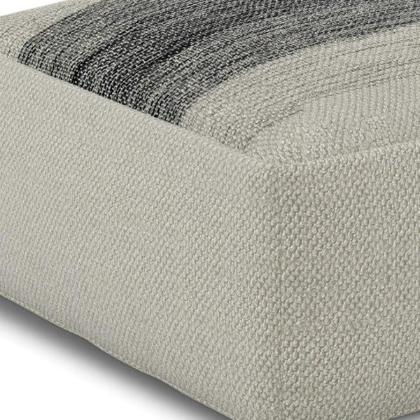 HomeRoots 20" Gray Fabric Pouf Ottoman - Versatile, Stylish Footrest and Seating Solution for Any Room Decor 638548
