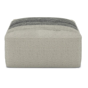 HomeRoots 20" Gray Fabric Pouf Ottoman - Versatile, Stylish Footrest and Seating Solution for Any Room Decor 638548