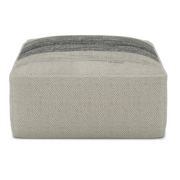 HomeRoots 20" Gray Fabric Pouf Ottoman - Versatile, Stylish Footrest and Seating Solution for Any Room Decor 638548