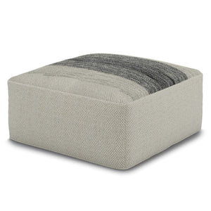 HomeRoots 20" Gray Fabric Pouf Ottoman - Versatile, Stylish Footrest and Seating Solution for Any Room Decor 638548