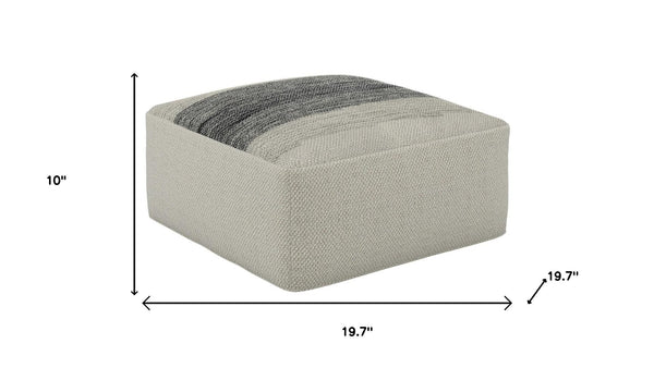 HomeRoots 20" Gray Fabric Pouf Ottoman - Versatile, Stylish Footrest and Seating Solution for Any Room Decor 638548