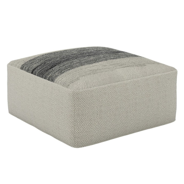 HomeRoots 20" Gray Fabric Pouf Ottoman - Versatile, Stylish Footrest and Seating Solution for Any Room Decor 638548