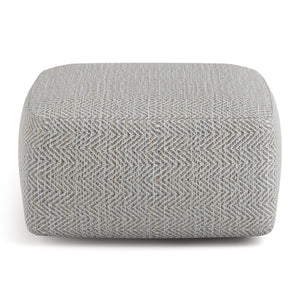 HomeRoots 20" Gray Cotton Pouf Ottoman - Chic Footrest & Versatile Seating for Modern Bohemian Living Spaces 638550