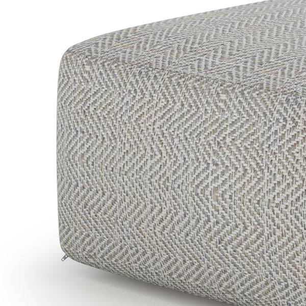 HomeRoots 20" Gray Cotton Pouf Ottoman - Chic Footrest & Versatile Seating for Modern Bohemian Living Spaces 638550