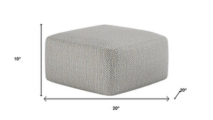 HomeRoots 20" Gray Cotton Pouf Ottoman - Chic Footrest & Versatile Seating for Modern Bohemian Living Spaces 638550