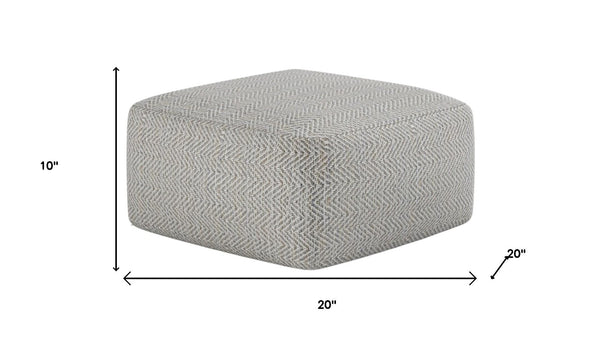 HomeRoots 20" Gray Cotton Pouf Ottoman - Chic Footrest & Versatile Seating for Modern Bohemian Living Spaces 638550