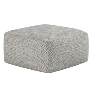 HomeRoots 20" Gray Cotton Pouf Ottoman - Chic Footrest & Versatile Seating for Modern Bohemian Living Spaces 638550