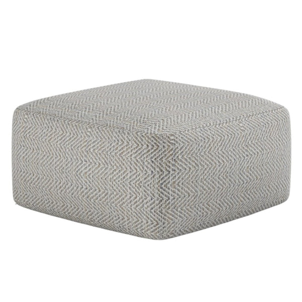 HomeRoots 20" Gray Cotton Pouf Ottoman - Chic Footrest & Versatile Seating for Modern Bohemian Living Spaces 638550