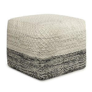 HomeRoots 18" Gray Fabric Pouf Ottoman - Versatile Footrest, Extra Seat & Stylish Side Table for Every Space 638552