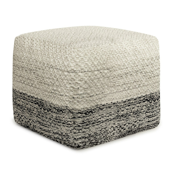 HomeRoots 18" Gray Fabric Pouf Ottoman - Versatile Footrest, Extra Seat & Stylish Side Table for Every Space 638552