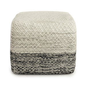HomeRoots 18" Gray Fabric Pouf Ottoman - Versatile Footrest, Extra Seat & Stylish Side Table for Every Space 638552