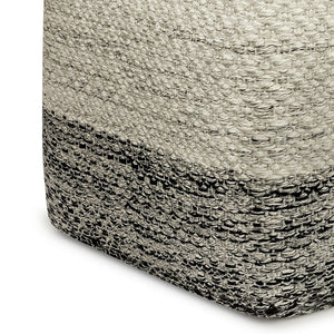 HomeRoots 18" Gray Fabric Pouf Ottoman - Versatile Footrest, Extra Seat & Stylish Side Table for Every Space 638552