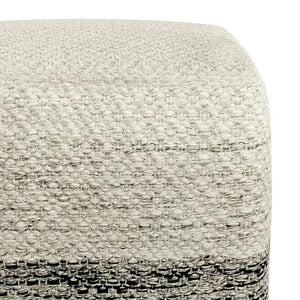 HomeRoots 18" Gray Fabric Pouf Ottoman - Versatile Footrest, Extra Seat & Stylish Side Table for Every Space 638552