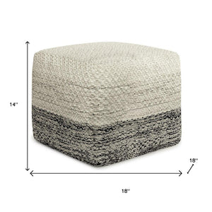 HomeRoots 18" Gray Fabric Pouf Ottoman - Versatile Footrest, Extra Seat & Stylish Side Table for Every Space 638552