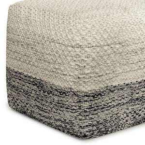 HomeRoots 18" Gray Fabric Pouf Ottoman - Versatile Footrest, Extra Seat & Stylish Side Table for Every Space 638552