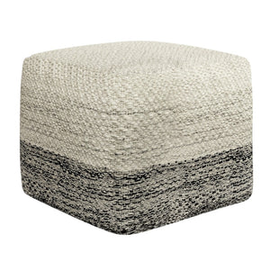 HomeRoots 18" Gray Fabric Pouf Ottoman - Versatile Footrest, Extra Seat & Stylish Side Table for Every Space 638552