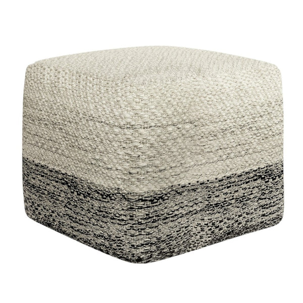 HomeRoots 18" Gray Fabric Pouf Ottoman - Versatile Footrest, Extra Seat & Stylish Side Table for Every Space 638552
