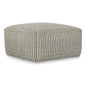 HomeRoots 20" Blue Fabric Pouf Ottoman – Modern Square Design, Soft Upholstery for Comfort, Versatile Accent Piece 638554