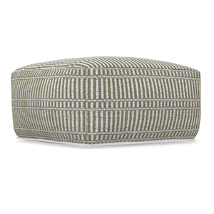 HomeRoots 20" Blue Fabric Pouf Ottoman – Modern Square Design, Soft Upholstery for Comfort, Versatile Accent Piece 638554