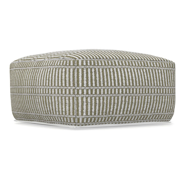 HomeRoots 20" Blue Fabric Pouf Ottoman – Modern Square Design, Soft Upholstery for Comfort, Versatile Accent Piece 638554