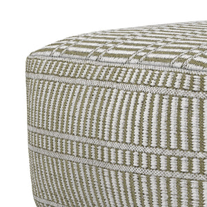 HomeRoots 20" Blue Fabric Pouf Ottoman – Modern Square Design, Soft Upholstery for Comfort, Versatile Accent Piece 638554