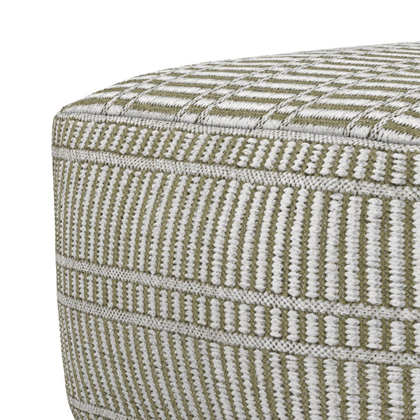 HomeRoots 20" Blue Fabric Pouf Ottoman – Modern Square Design, Soft Upholstery for Comfort, Versatile Accent Piece 638554